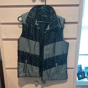 Activology Black and Gray Lace Puffer Vest
